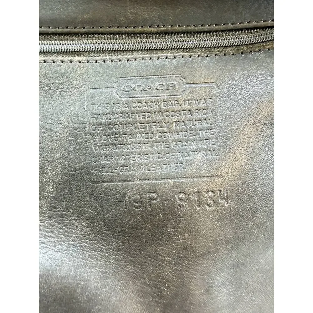 Vintage Coach 9134 Gray Leather Shoulder Bag Purse USA Costa Rica Women's